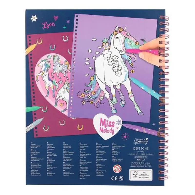 Miss Melody Create Your Glitter Horses Colouring Book-4