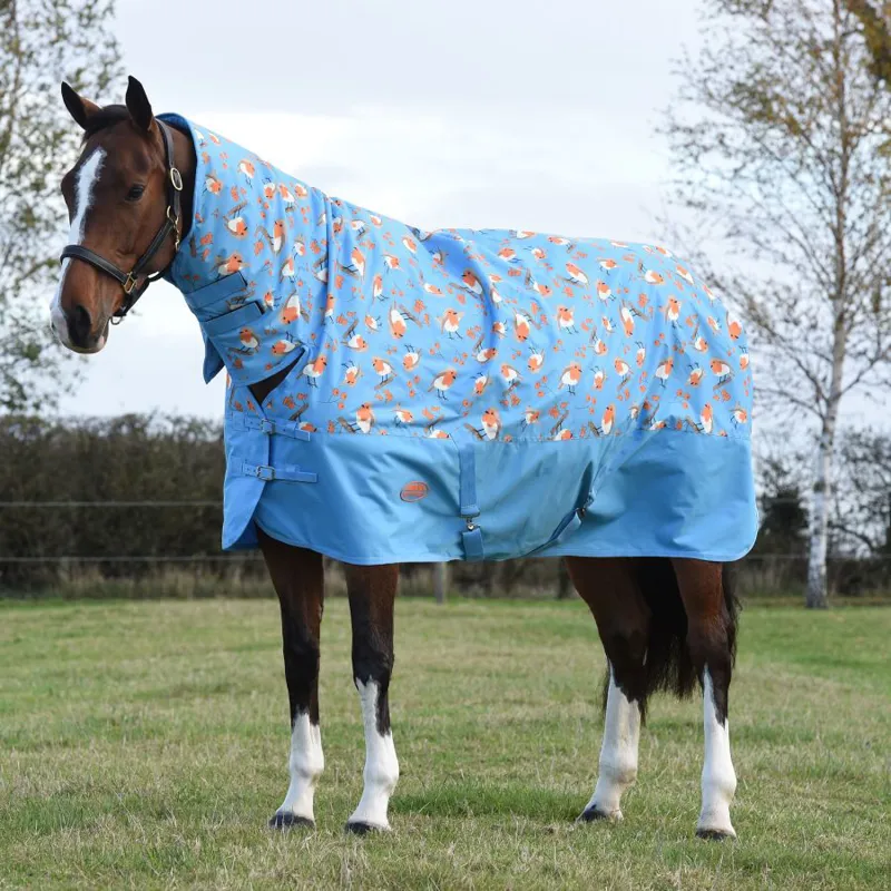 Weatherbeeta Comfitec Tyro Combo Neck 200g Turnout Rug in Robin Print