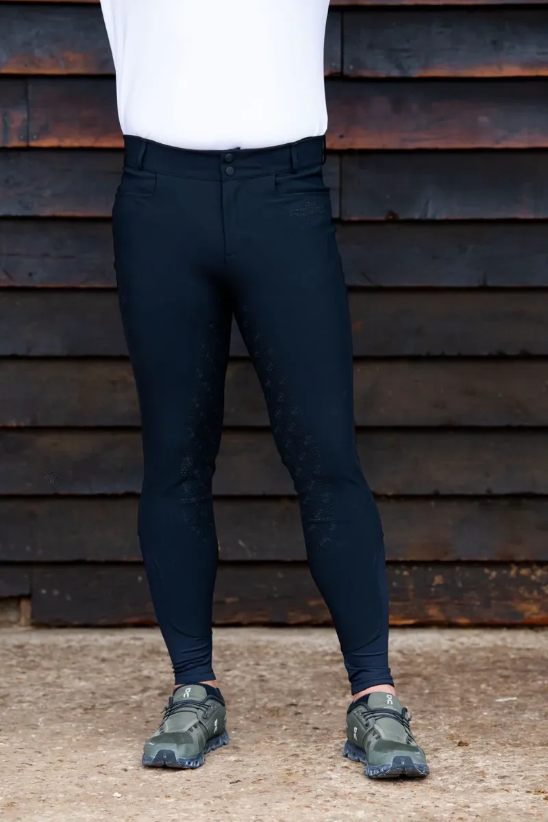 Soho Equestrian Full Grip Riding Breeches Mens in Black