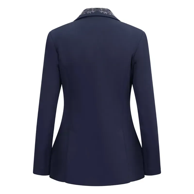 Equetech Crystal Showerproof Competition Jacket in Navy and Rose Gold-3