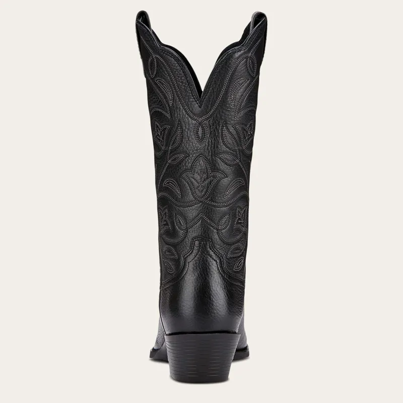 Ariat Heritage R Toe Western Boots Ladies in Black Deertan-3