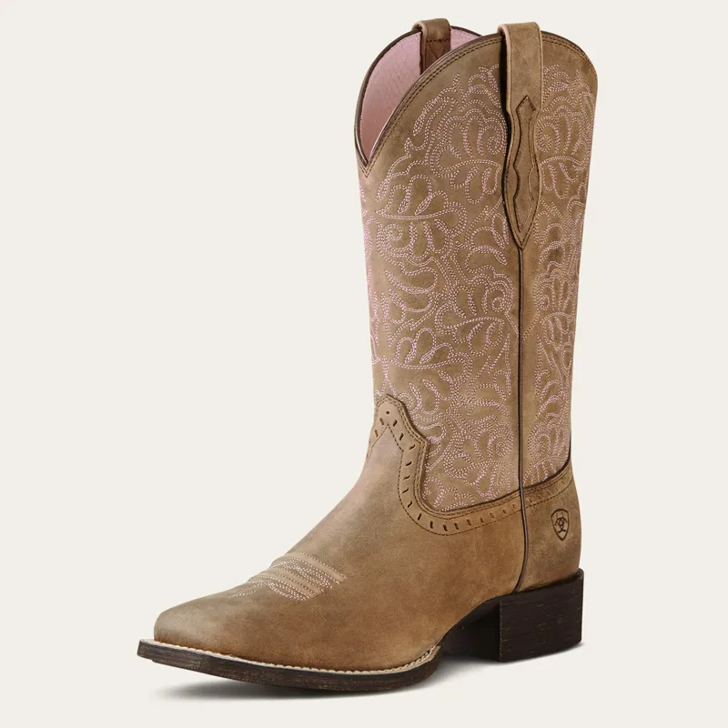 Ariat Round Up Remuda Western Boots Ladies in Brown Bomber