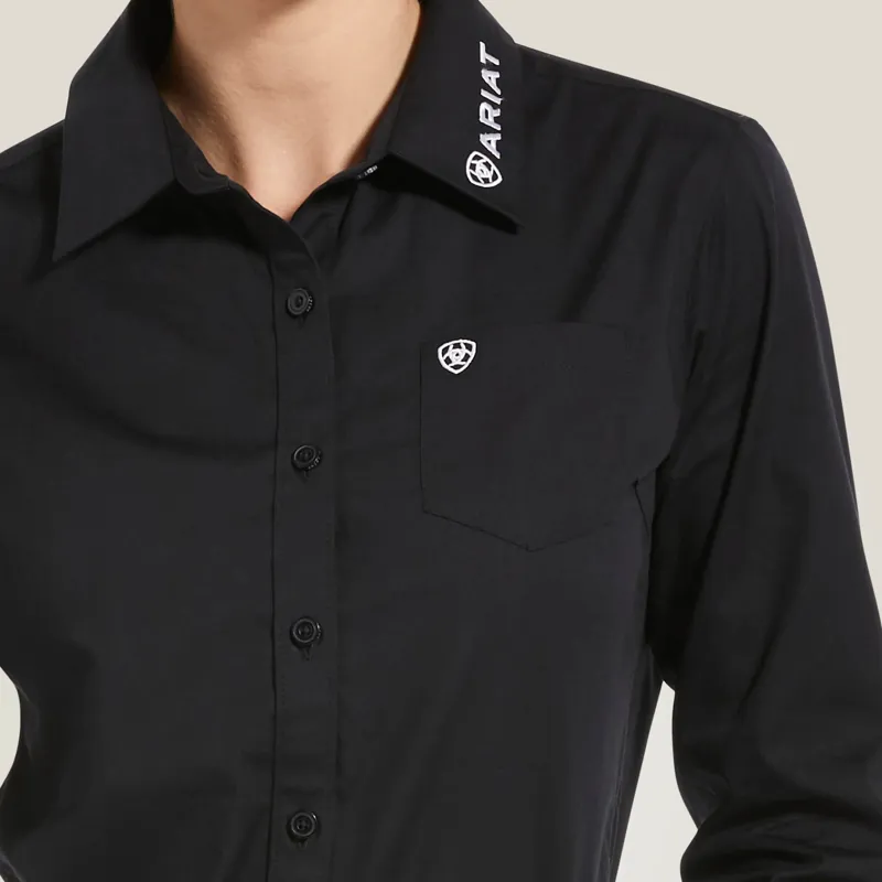 Ariat Team Kirby Stretch Western Shirt Ladies in Black-3