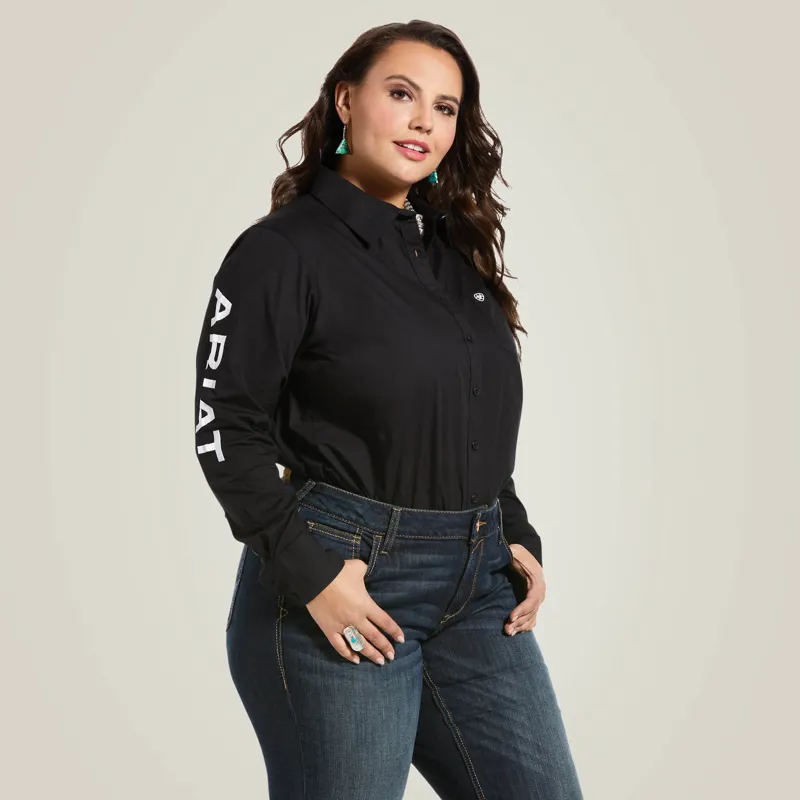 Ariat Team Kirby Stretch Western Shirt Ladies in Black-2