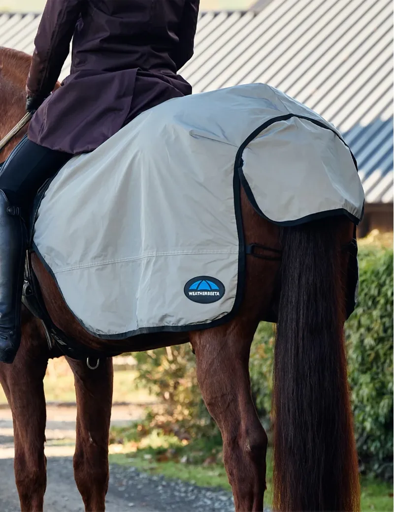 Weatherbeeta Reflective Wrap-Around Exercise Sheet in Silver and Black