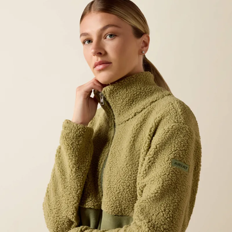 Ariat Laviolette Full Zip Ladies Sweatshirt Ladies in Oil Green-4