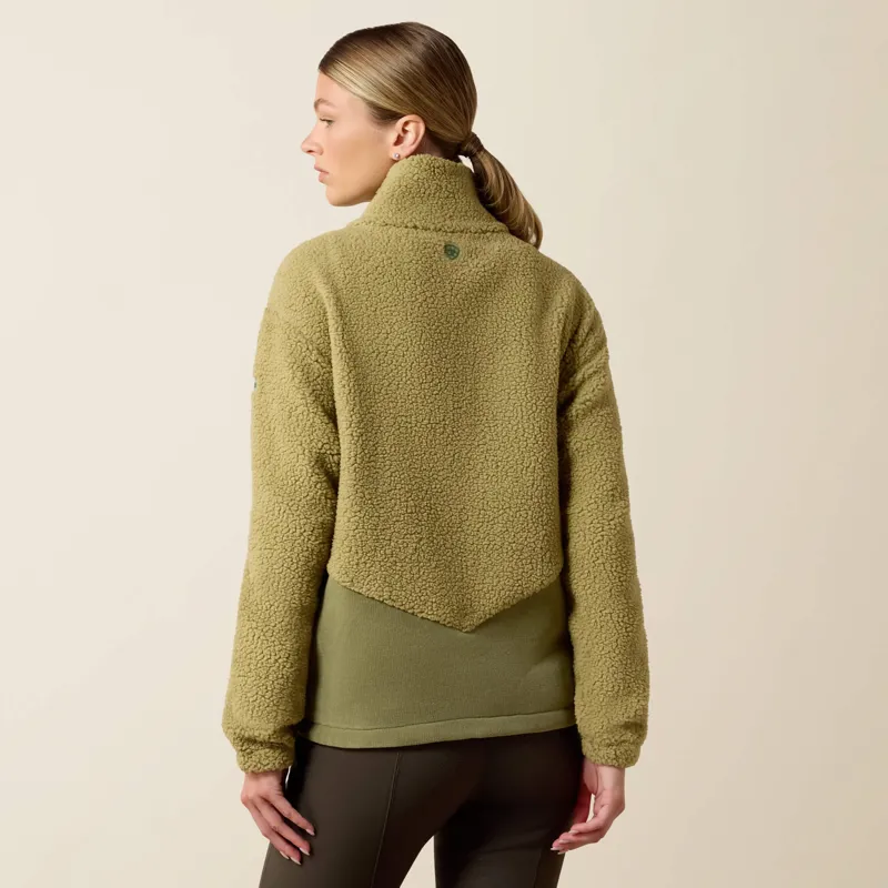 Ariat Laviolette Full Zip Ladies Sweatshirt Ladies in Oil Green-2