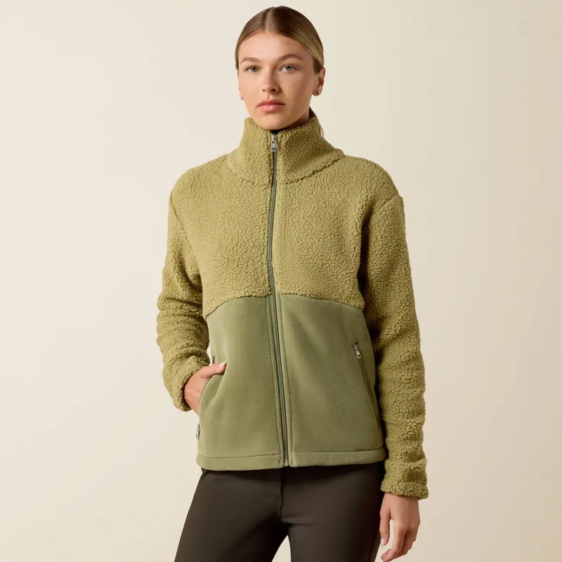 Ariat Laviolette Full Zip Ladies Sweatshirt Ladies in Oil Green