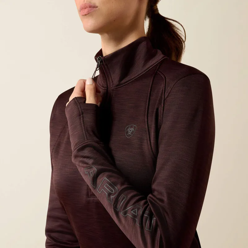 Ariat Team EQ 1/2 Zip Pullover Ladies in Chocolate Plum-4