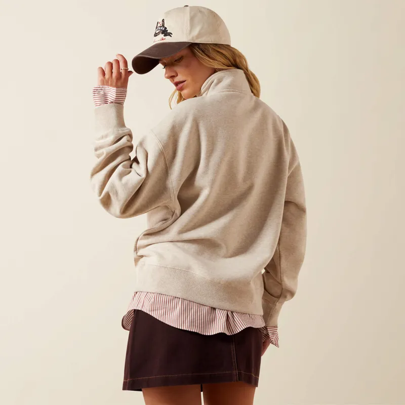 Ariat Running Wild Sweatshirt Ladies in Oatmeal Heather-2