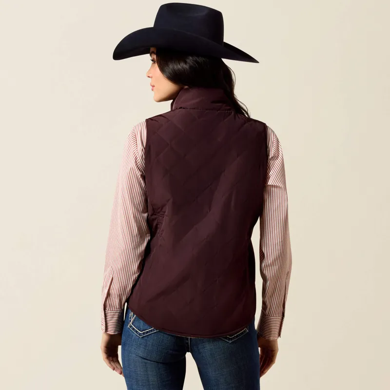 Ariat Dilon 2.0 Reversible Insulated Gilet Ladies in Chocolate Plum-3
