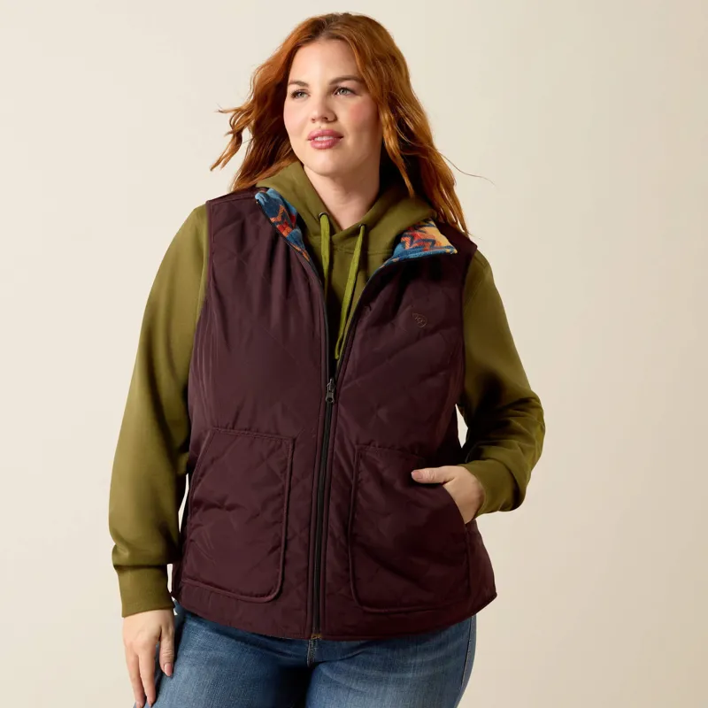 Ariat Dilon 2.0 Reversible Insulated Gilet Ladies in Chocolate Plum-4