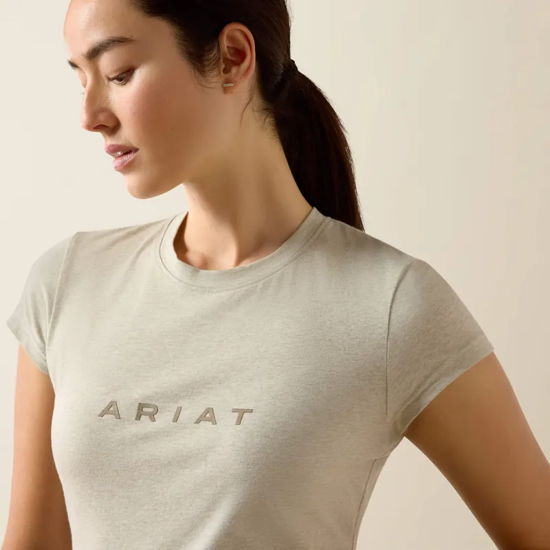 Ariat The Logo T-Shirt Ladies in Winter Twig Heather-3