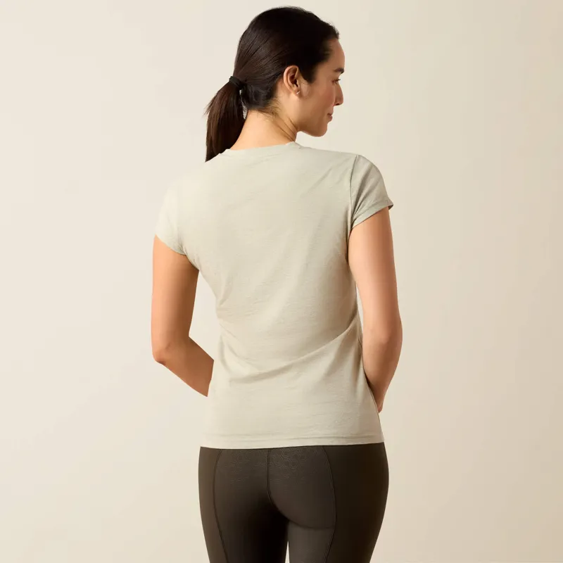 Ariat The Logo T-Shirt Ladies in Winter Twig Heather-1