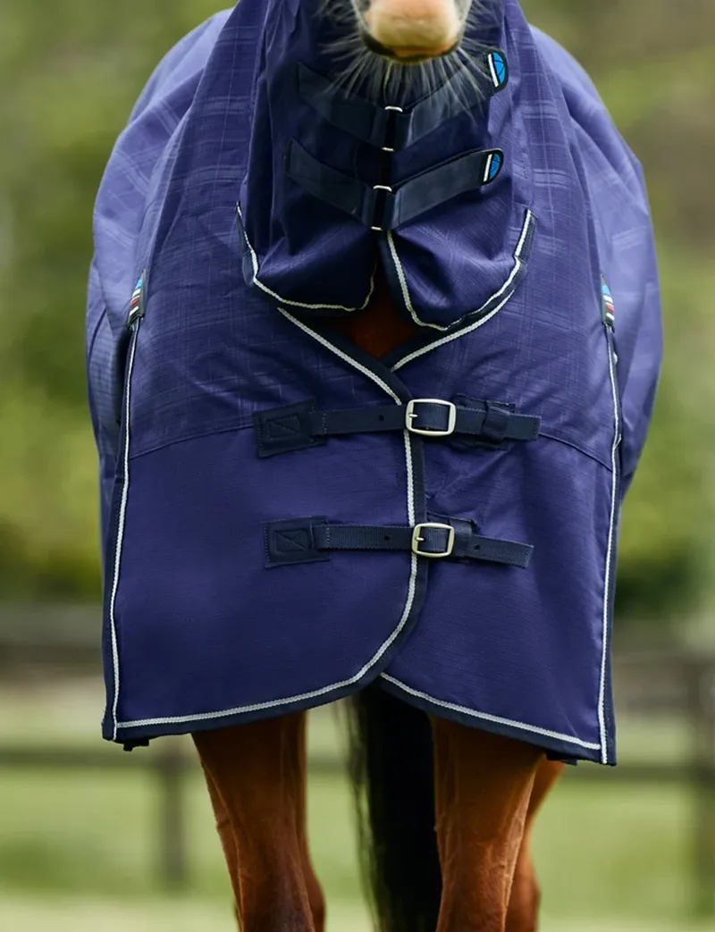 Weatherbeeta Comfitec Prelim Turnout Combo Rug 100g in Navy Plaid-4