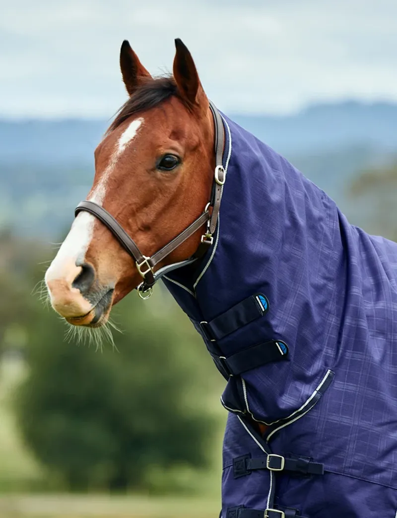 Weatherbeeta Comfitec Prelim Turnout Combo Rug 100g in Navy Plaid-3