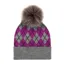 Platinum Norden Ladies Knitted Pom Hat in Grey and Pink