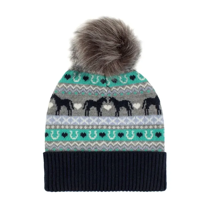 Platinum Malmo Bobble Hat in Navy and Grey
