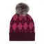 Platinum Norden Ladies Knitted Pom Hat in Pink and Burgundy