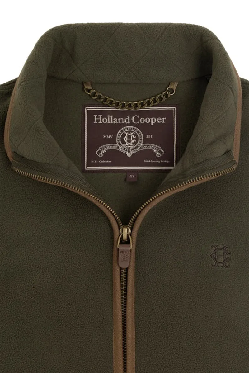 Holland Cooper Country Fleece Gilet Ladies in Khaki Canvas-5