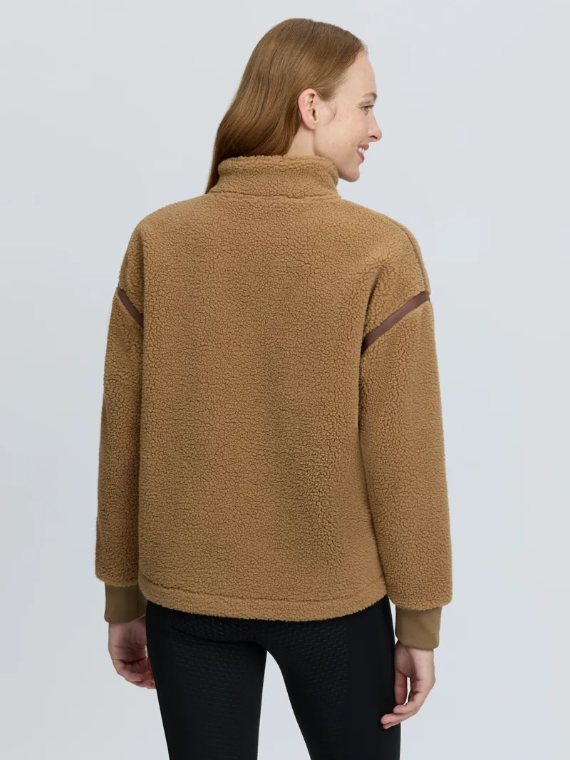 LeMieux Avery Teddy Quarter Zip Fleece Ladies in Caramel-4