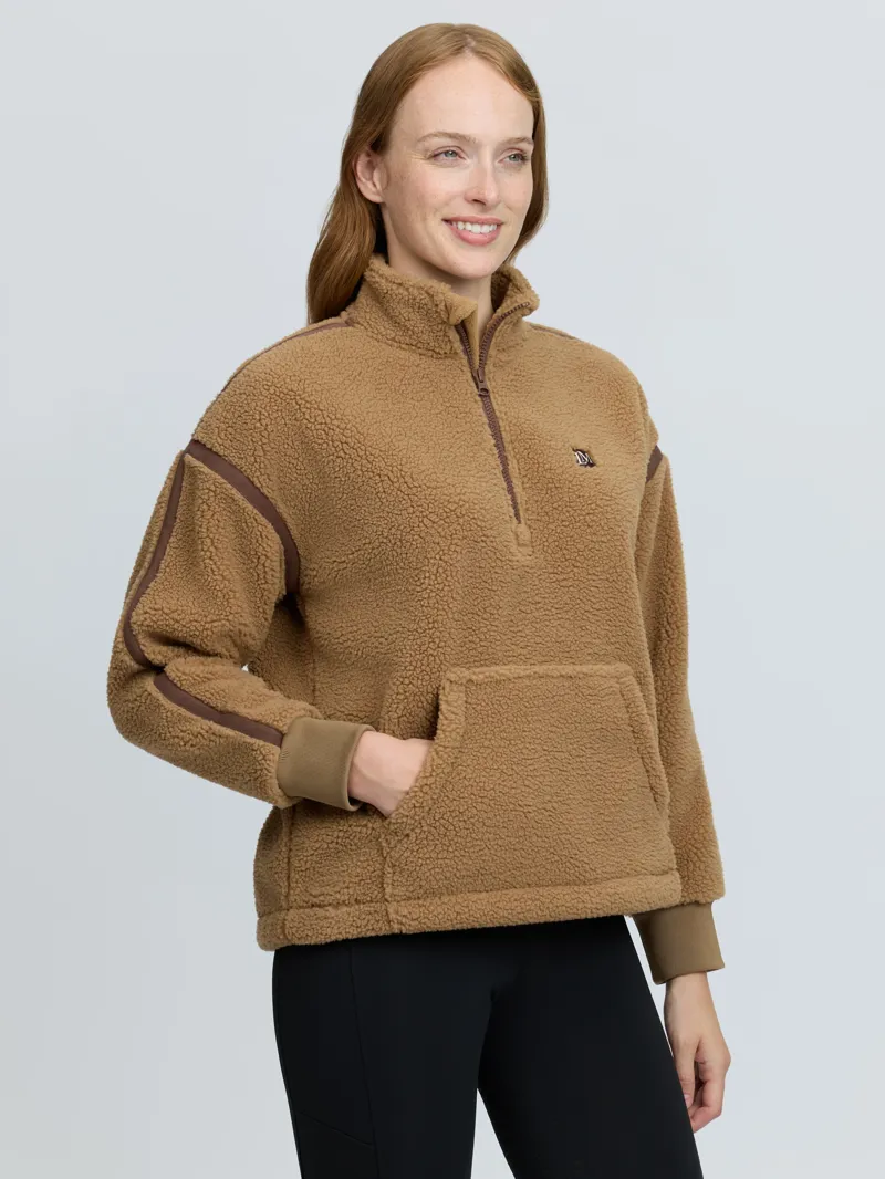 LeMieux Avery Teddy Quarter Zip Fleece Ladies in Caramel-2