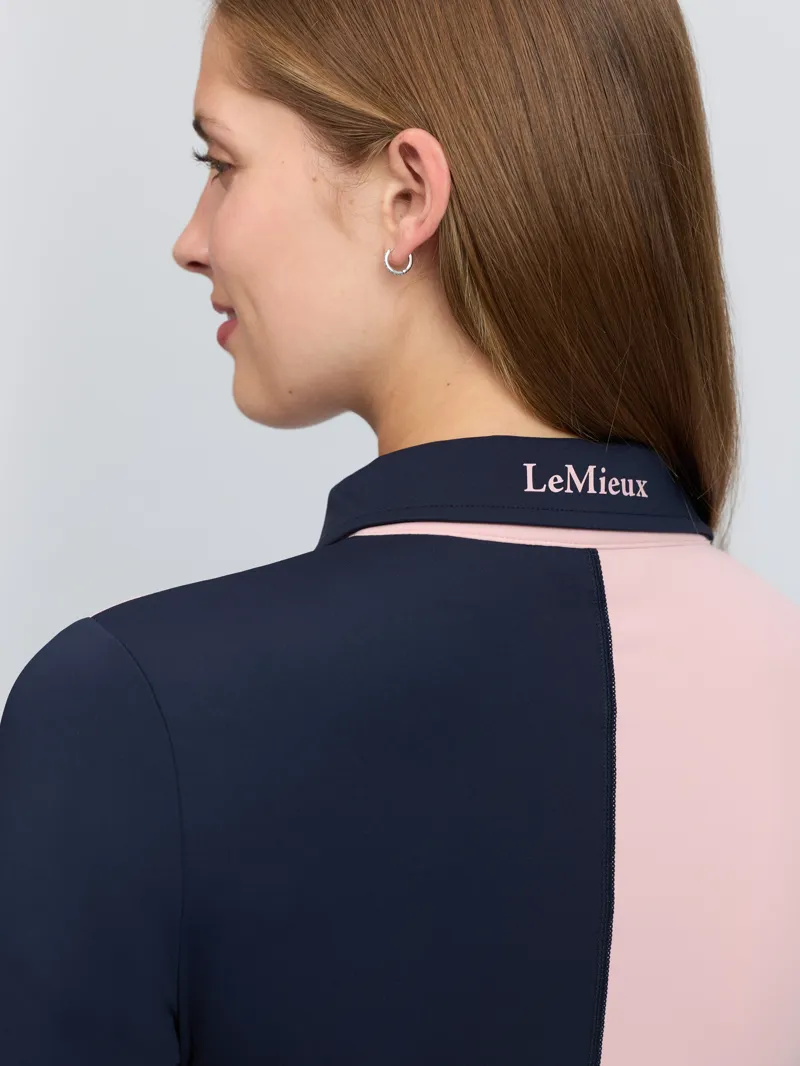 LeMieux Harlequin Rugby Base Layer Ladies in Petal and Navy-2