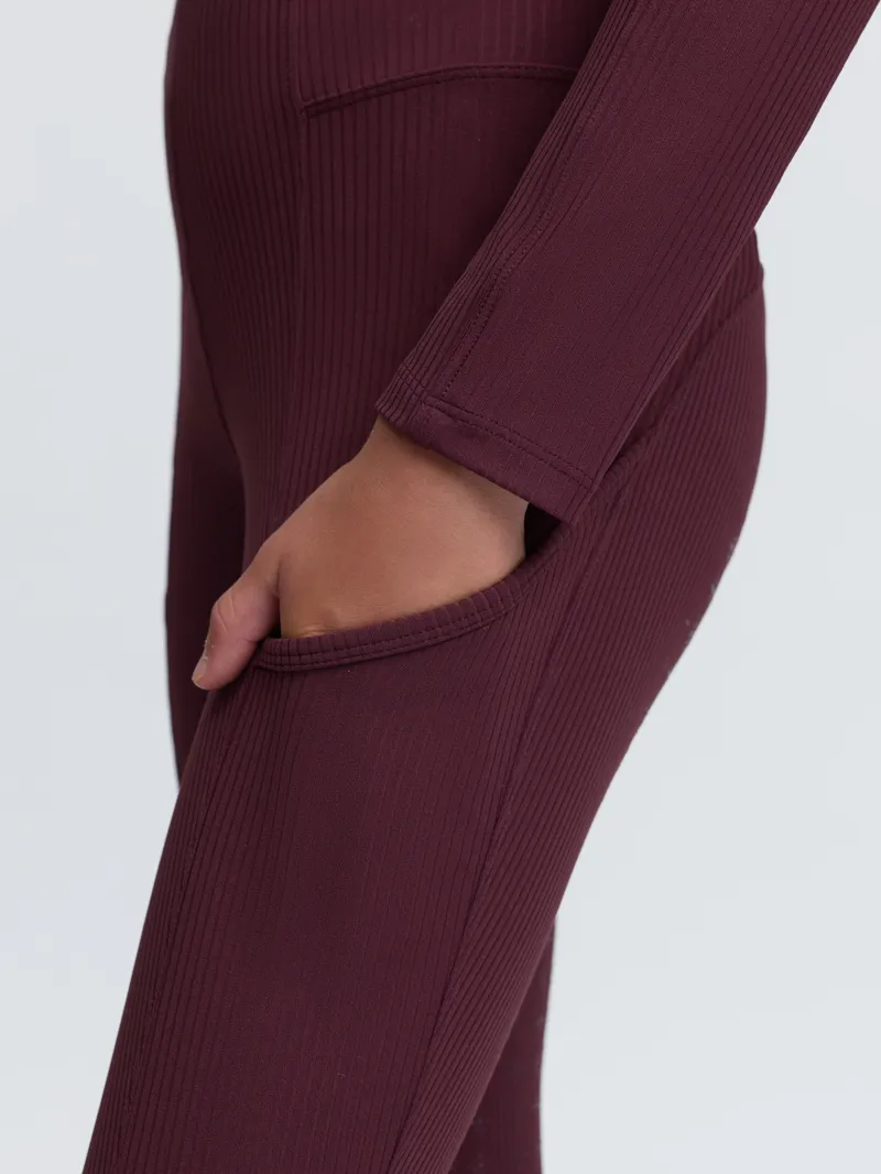 LeMieux Orla Ribbed Pull Ons Young Rider in Bramble-1