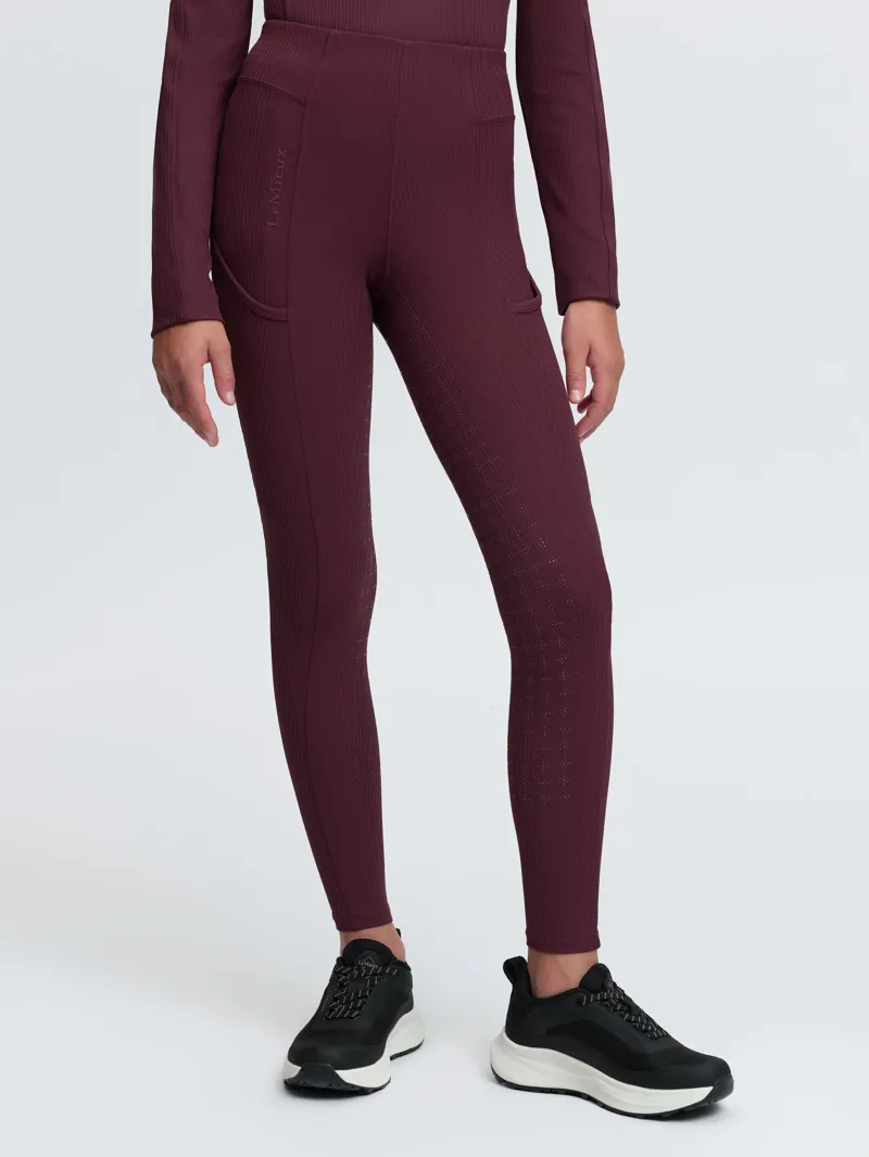 LeMieux Orla Ribbed Pull Ons Young Rider in Bramble-3