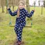 Supreme Products Child's Dotty Fleece Onesie in Navy - WEB EXCLUSIVE