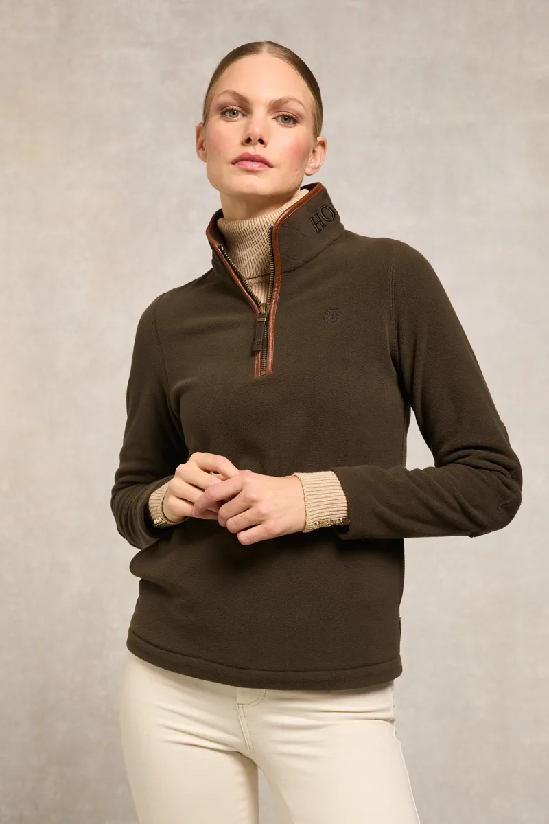 Holland Cooper Country Fleece Quarter Zip Ladies in Khaki