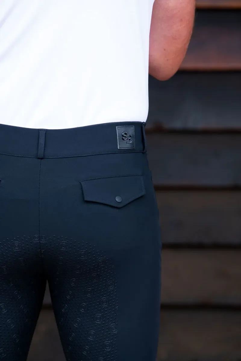 Soho Equestrian Full Grip Riding Breeches Mens in Black-2