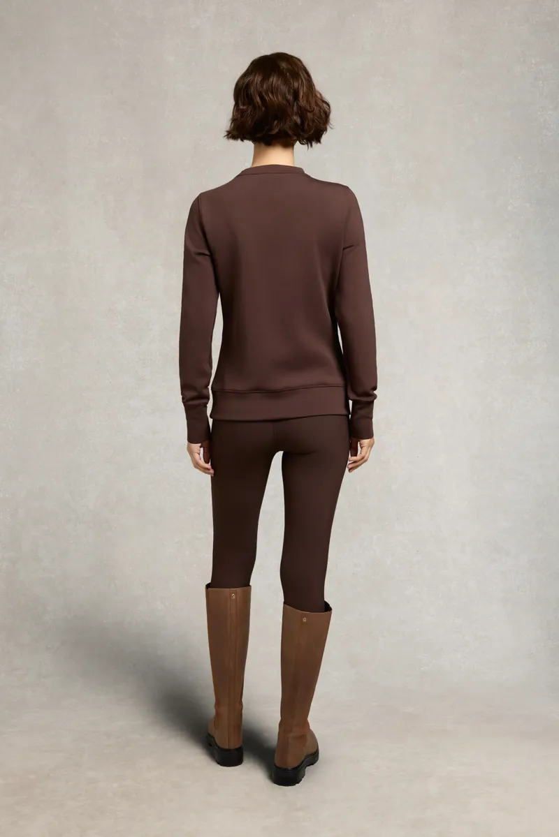 Holland Cooper Crystal Crew Neck Sweat Ladies in Walnut-3