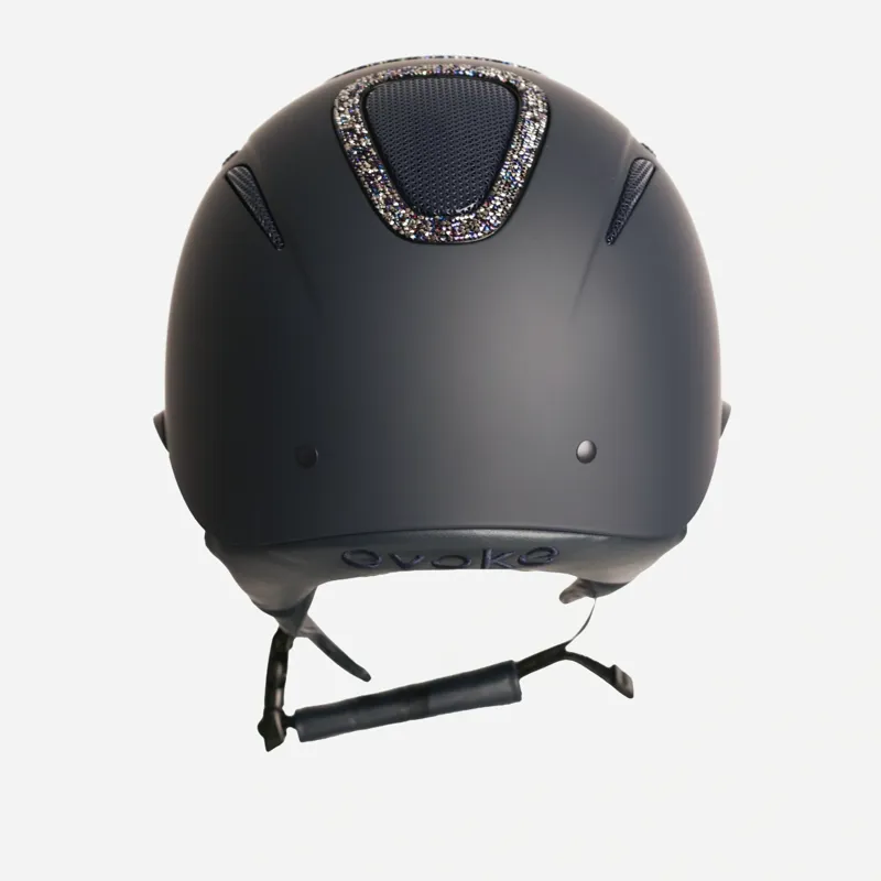 Evoke Elara Wide Peak Riding Helmet in Navy with Navy Crystal-3
