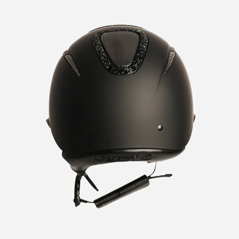 Evoke Elara Wide Peak Riding Helmet in Black with Black Crystal-3