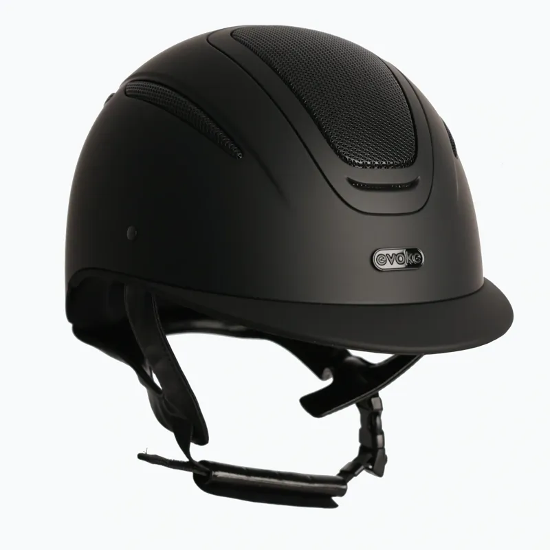 Evoke Elara Classic Peak Riding Helmet in Midnight Black Matt-2