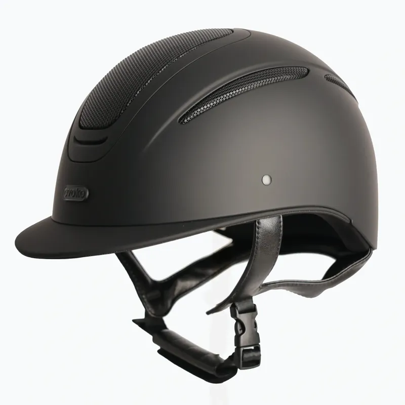 Evoke Elara Classic Peak Riding Helmet in Midnight Black Matt-4