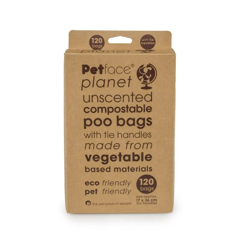Petface Planet Compostable Poop Bags with Handles 120 Pack