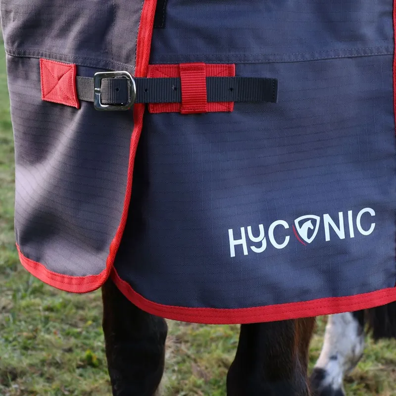 HyCONIC 0g Turnout Rug in Charcoal and Red-3