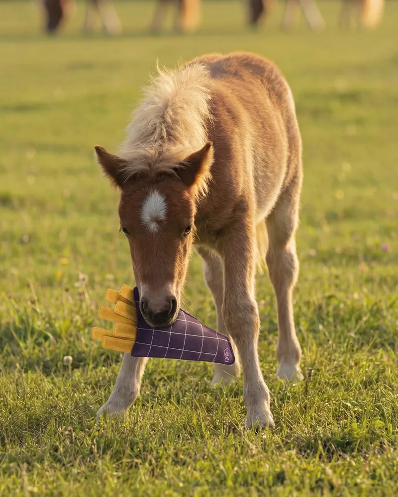 QHP Snackcounter Fries Horse Toy-3