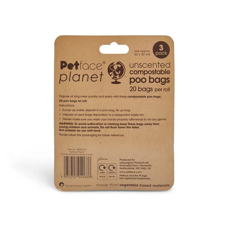 Petface Planet Compostable 3 Roll Poop Bags-1