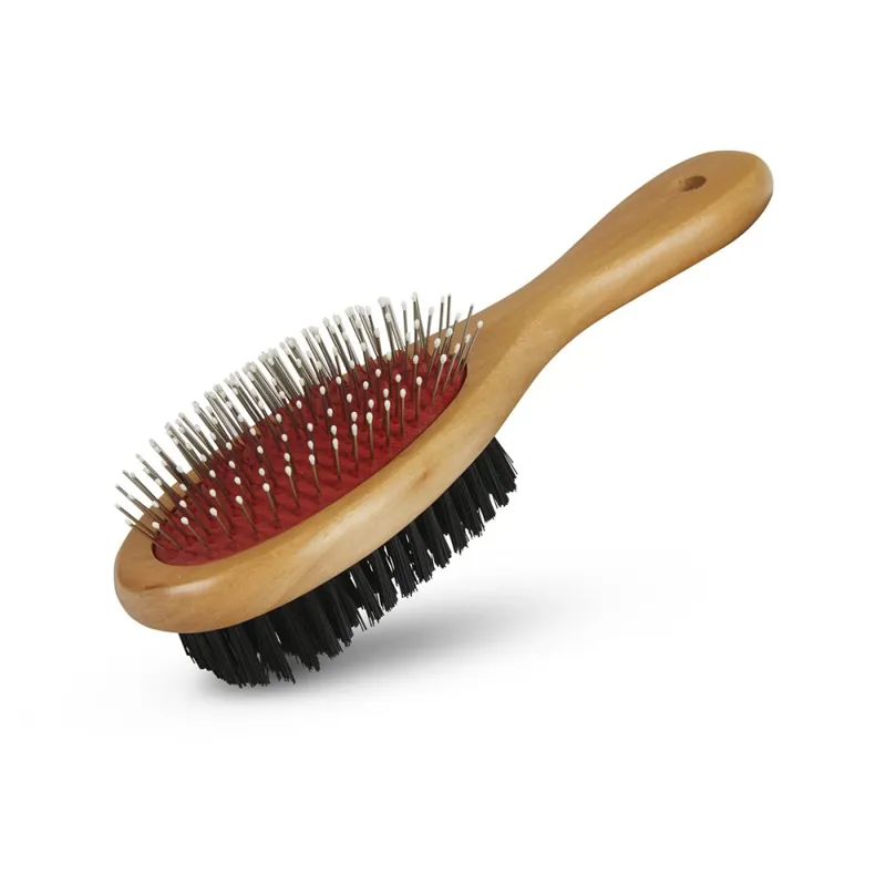 Petface Wooden Double Sided Dog Brush-1