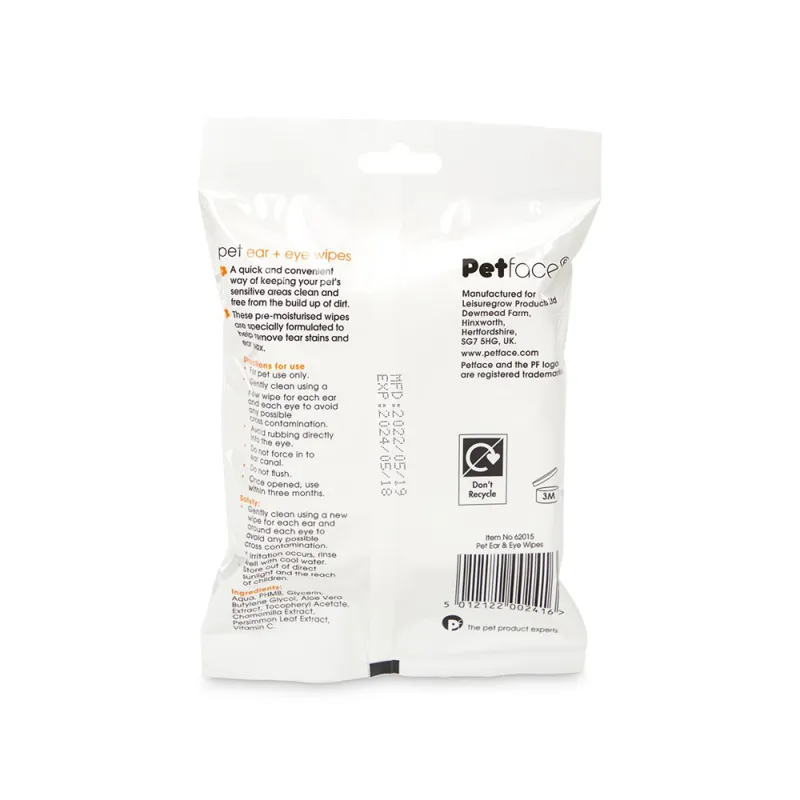 Petface Pet Eye and Ear Wipes-2