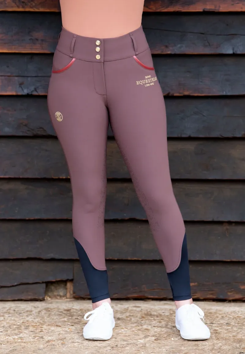 Soho Equestrian Full Grip Breeches Ladies in Chocolate