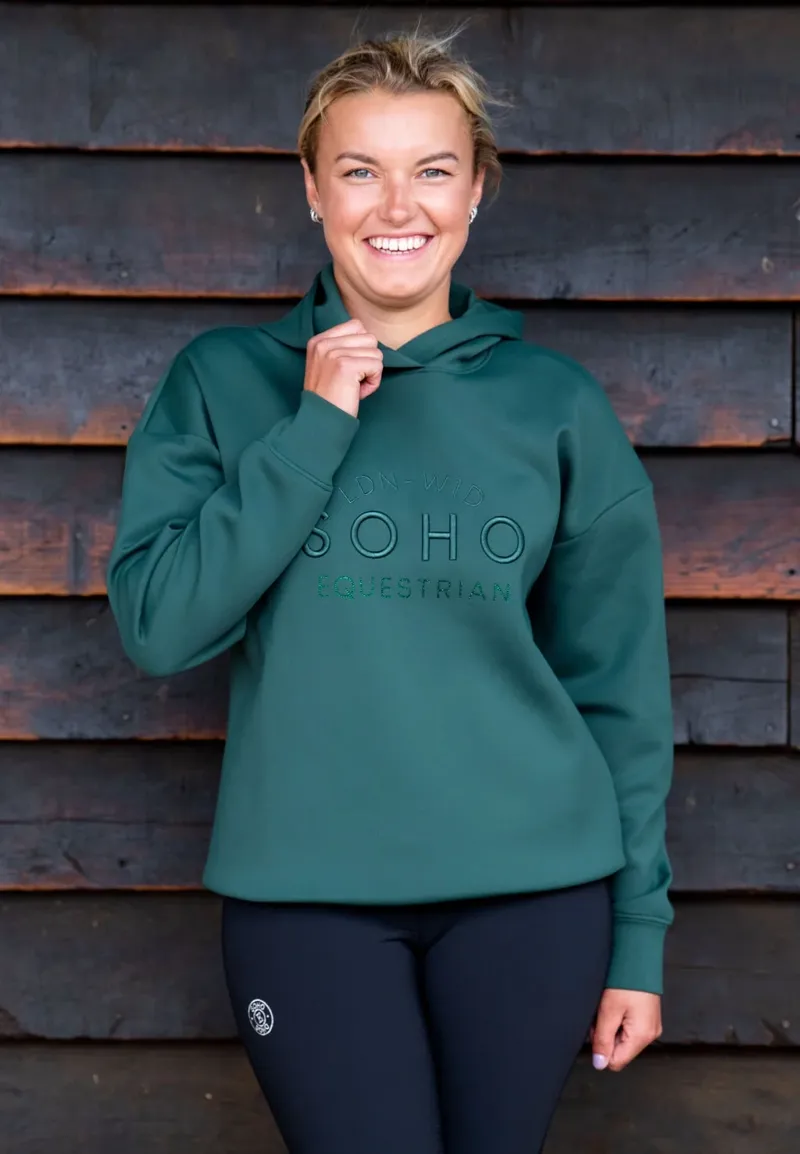 Soho Equestrian Hoodie Ladies in Dark Green-2