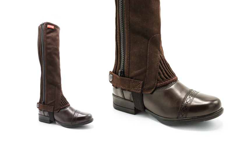 Dever Amara Synthetic Suede Half Chap Kids in Brown-2