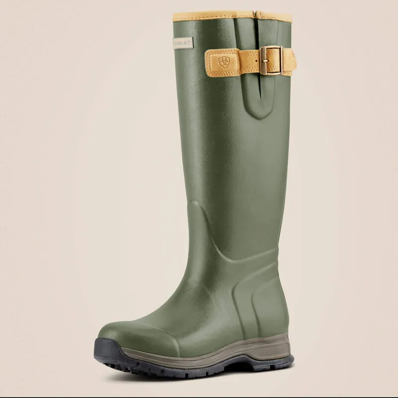 Ariat Burford Insulated Rubber Wellington Boots Ladies in Olive Green