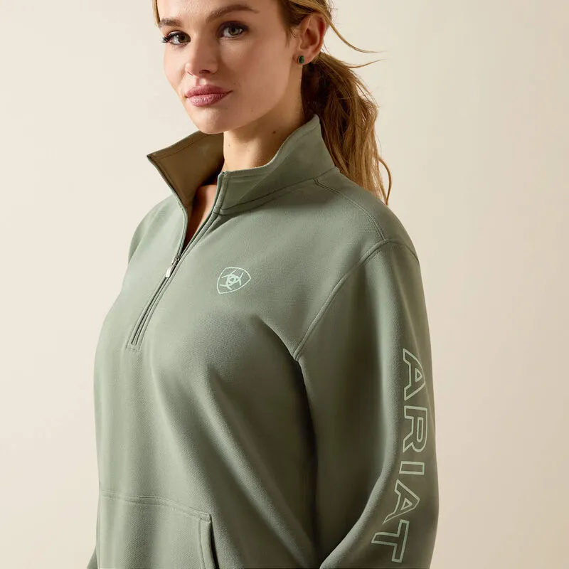Ariat Foundation Logo Sweatshirt Ladies in Sea Spray-2