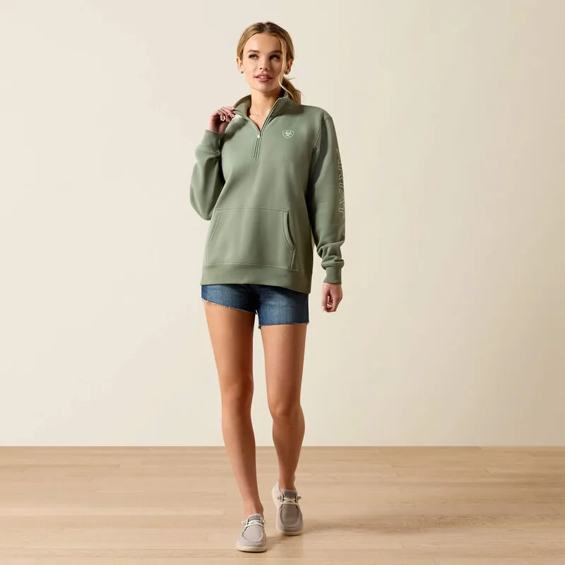 Ariat Foundation Logo Sweatshirt Ladies in Sea Spray-6