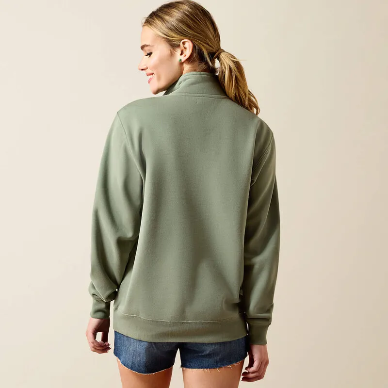 Ariat Foundation Logo Sweatshirt Ladies in Sea Spray-3
